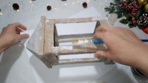 DIY | НОВОГОДНИЙ ФОНАРЬ СВОИМИ РУКАМИ ИЗ КАРТОНА ??❄️ Бюджетный Новогодний декор 2022 СВОИМИ РУКАМИ