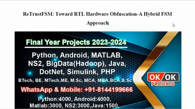 Toward RTL Hardware Obfuscation A Hybrid FSM Approach смотреть онлайн