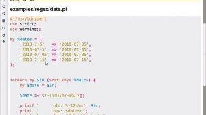 Beginner Perl Maven tutorial: 10.13 - Fixing dates using Regexes