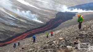 Iceland volcano - The new big lavafall in Nátthagi Fagradalsfjall