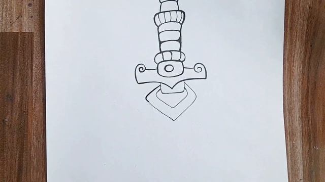 How to draw a sword with a rose || Easy tattoo drawing смотреть онлайн