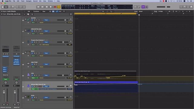 Автоматизация в Logic Pro.