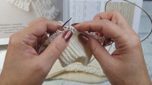 Японский узор /2 "Ажурные листья" по кругу для вязания носков