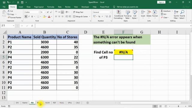 119 - TYPES OF #ERRORS IN #EXCEL