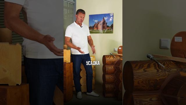 УСАДКА ДОМОВ ИЗ ОЦИЛИНДРОВАННОГО БРЕВНА  #shorts