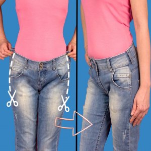 Отличный швейный трюк, как легко и незаметно уменьшить размер джинсов!