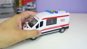 Инерционная пластиковая машина скорой помощи "Ford Transit", свет и звук, ТМ "Технопарк"