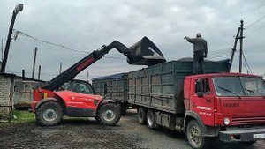 Работа погрузчика Manitou MTL-X 1040 PS 140 Осваиваем французский аппарат.