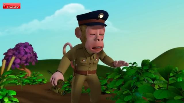 Police Bandar Mama Aur Aloo Kachaloo | Hindi Rhymes for Children | Infobells смотреть онлайн