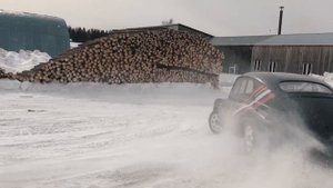 Зимняя Джимхана | Winter Gymkhana Russia | Газ М20 Победа 550 л.с. на гусеницах Stalker Truck