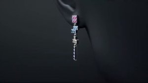 Серебряные серьги с камнями TETRIS от THING Jewelry