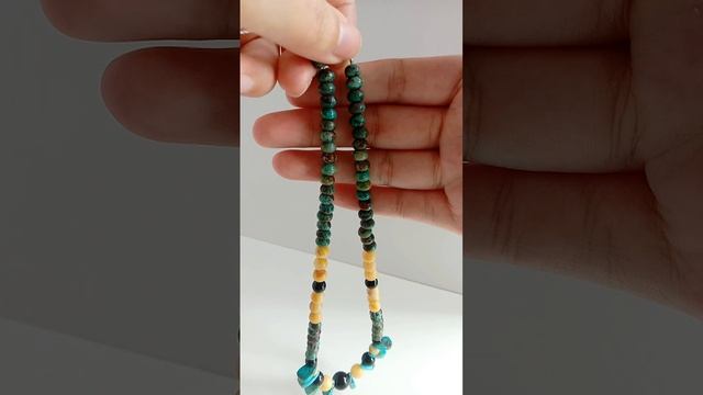 Natural turquoise with Bumble bee beads and Black onyx Unique Gifts for Women 20231016-04-08