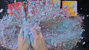 Crunchy Dyed Gym Chalk with Rainbow Surprise | Chalk ASMR
