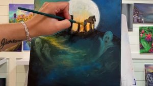 How To Paint A Halloween ? Haunted Mansion in Acrylic