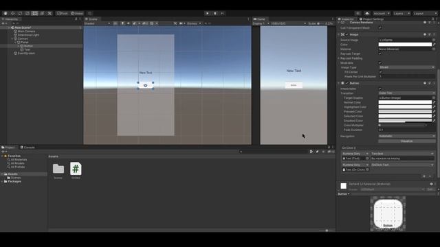 UI Button Unity [Нажатие на кнопку в юнити, быстрое создание главного меню]