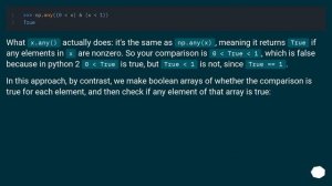 arithmetic comparisons on numpy arrays