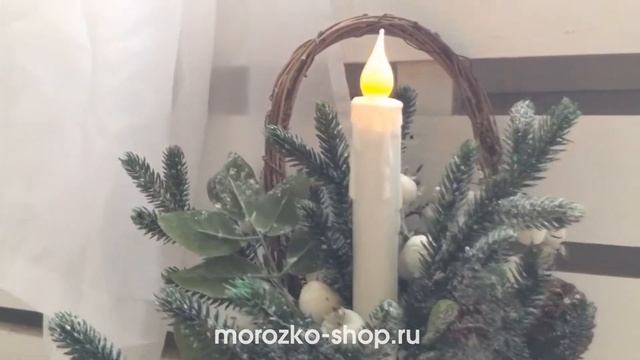 Свечи СТОЛОВЫЕ с LED-огнями высокие, белые, набор 4 шт., 17.3х2.7 см, батарейки  XX8763510