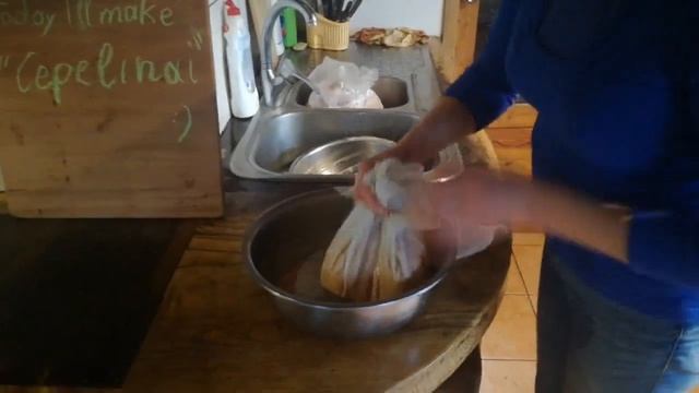 Zeppelins (made on wood stove).Lithuanian food. смотреть онлайн