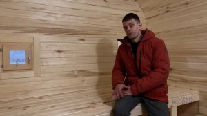 Баня-бочка зимой. Обзор 6-метровой квадро-бани для клиента из Мурома