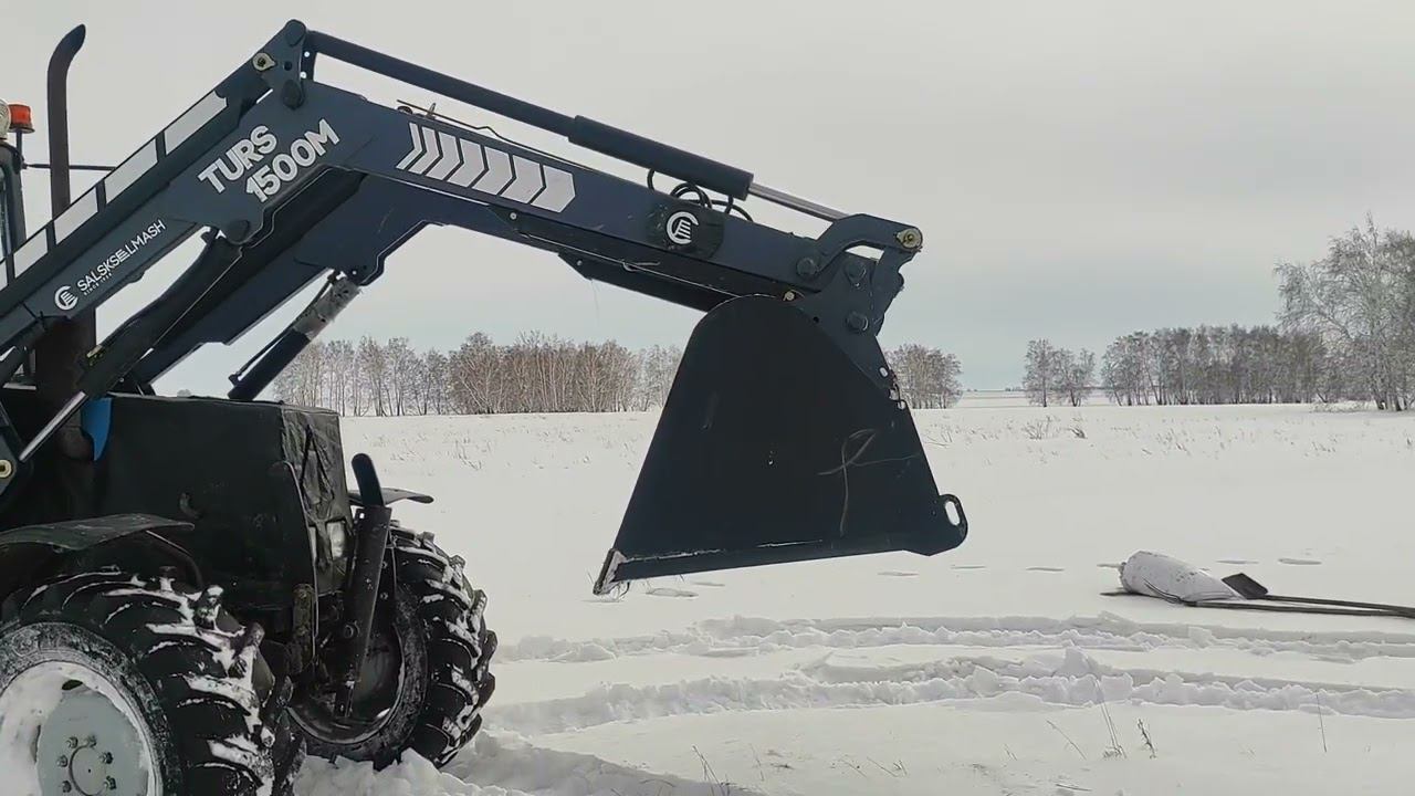 #belarus 952 с КУНом расчищает площадку для подкормки косули. смотреть онлайн
