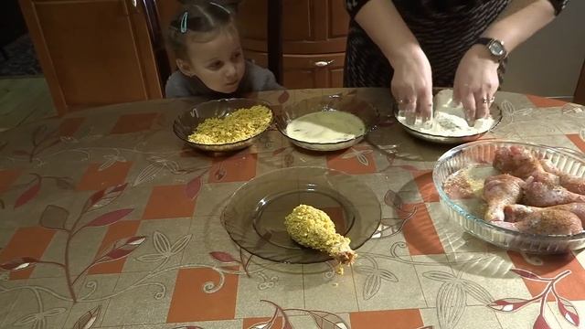 Куриные ножки в хрустящей панировке?рецепты из курицы? что приготовить на ужин? курица в духовке.