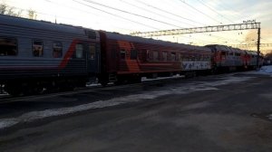 ТЭП70БС-327 и ТЭП70-0373 с поездом №349А Санкт-Петербург - Костомукша