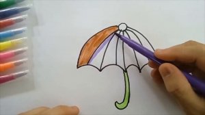 Drawing an umbrella for children / bolalar uchun soyabon chizish / Рисование Зонтик для детей