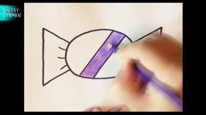 How to draw a Candy, Как нарисовать Конфету