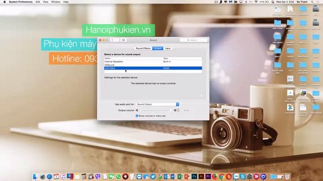 Cách chỉnh đầu ra âm thanh khi cắm cáp HDMI vào Macbook Air Retina