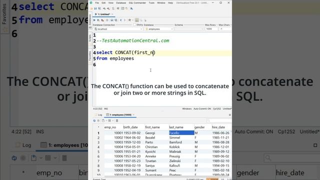 How do you concatenate or join multiple strings in SQL? SQL Queries Interview Questions and Answers