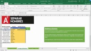 Como separar nombres y apellidos en Excel: funciones izquierda, derecha y relleno rápido