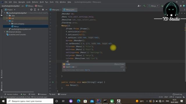 ☕️Java Swing ☕️ Intellij Idea da JMenuBar , JMenu , JMenuItem , lar bilan ishlash #JMenuBar #JMenu смотреть онлайн
