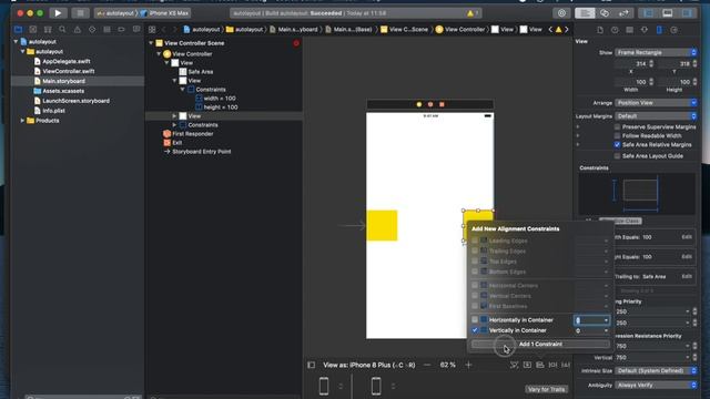 Урок 6 - Auto layout, Constraints Xcode - Верстка экрана iOS Приложения