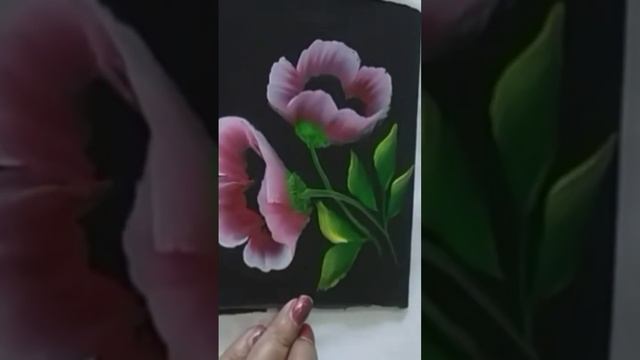 One Stroke Flowers Painting || #beginners #easypainting #artwork #shortvideo