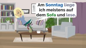 Deutsch lernen: Deutsch hören und verstehen Wohnzimmer, A1, A2, Möbel, Wechselpräpositionen im Dati
