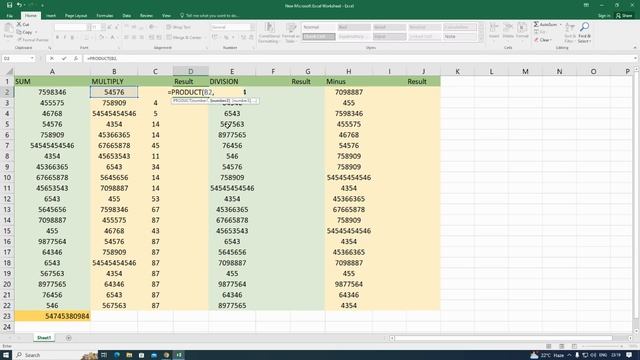 Microsoft Excel Basic ( SUM, MULTIPLY, DIVISION, MINUS) Excel for beginners. смотреть онлайн