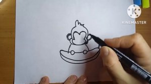 We will draw a monkey with a banana. Мы будем рисовать обезьяну с бананом