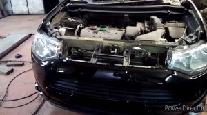 Как снять решётку радиатора Бампер передний на Мицубиси Аутлендер Mitsubishi outlander