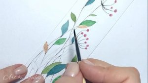 Как нарисовать акварелью закладку в книгу | Пошаговый Мастер класс