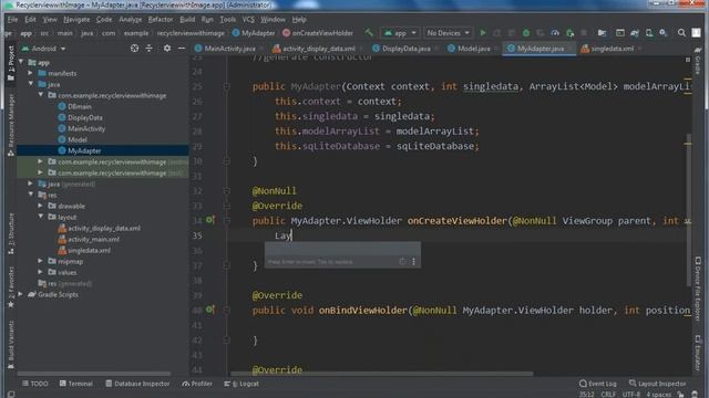 Android Studio CRUD | #2 | Display Data In RecyclerView with image | RecyclerView CRUD with image