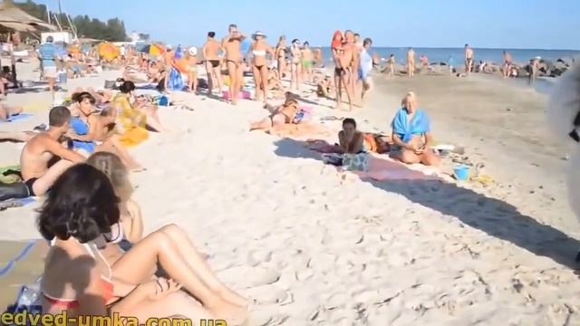 Большой белый "медведь" на пляже, прикол! смотреть онлайн