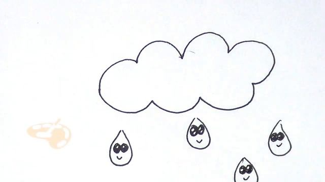 Kako se crta oblak sa kapima kiše | Kак рисовать облако с каплями дождя смотреть онлайн