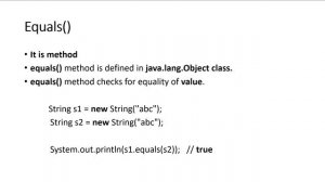 == vs equals method in java | Hindi tutorial | Java Tutorial