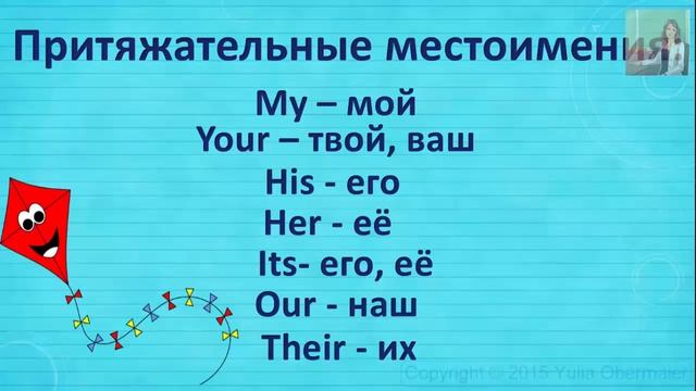 Притяжательные местоимения в английском языке