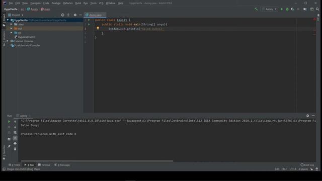 Java dasturlash tili | #4 dars Birinchi dastur yozyotganimzdegi xatoliklar (2020) смотреть онлайн