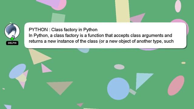 PYTHON : Class factory in Python