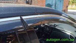 Ветровики дефлекторы Nissan Rogue X-Trail T32 с хромом BK Original