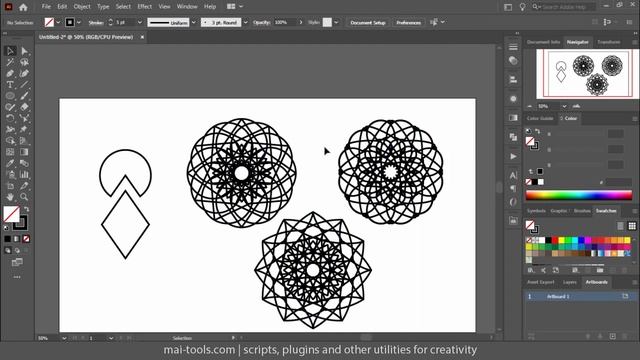 Делаем круговые орнаменты в Adobe Illustrator — две крутые фишки смотреть онлайн
