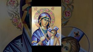 BYZANTINE ART, icon of VIRGIN MARY MOTHER of GOD and BABY JESUS  (christian orthodox artistry)