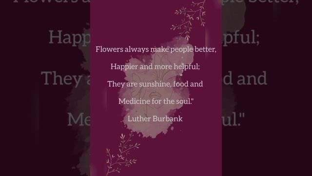 Flowers are medicine for the soul | Luther Burbank